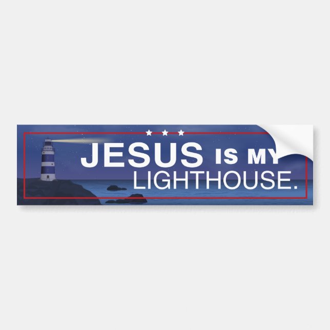Jesus är min fyr Bumper Sticker Bildekal (Framsidan)