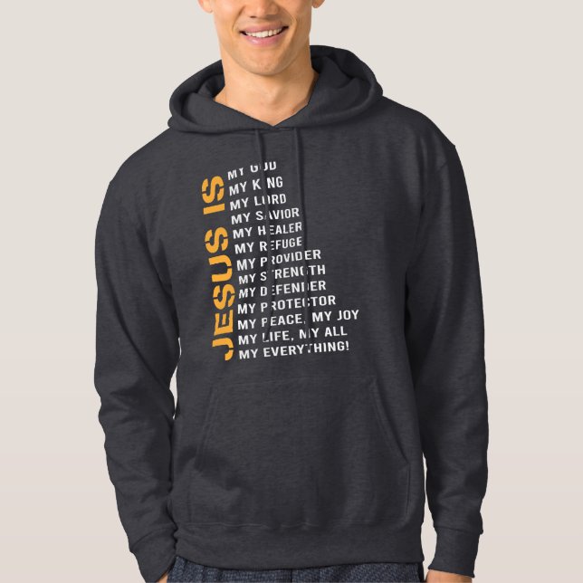 Jesus är min gud Manar Hoodies Hoodie (Framsida)