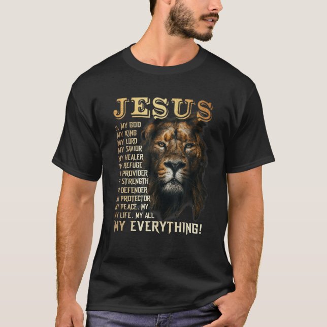 Jesus är min Gud min Kung, min herre min själ T Shirt (Framsida)