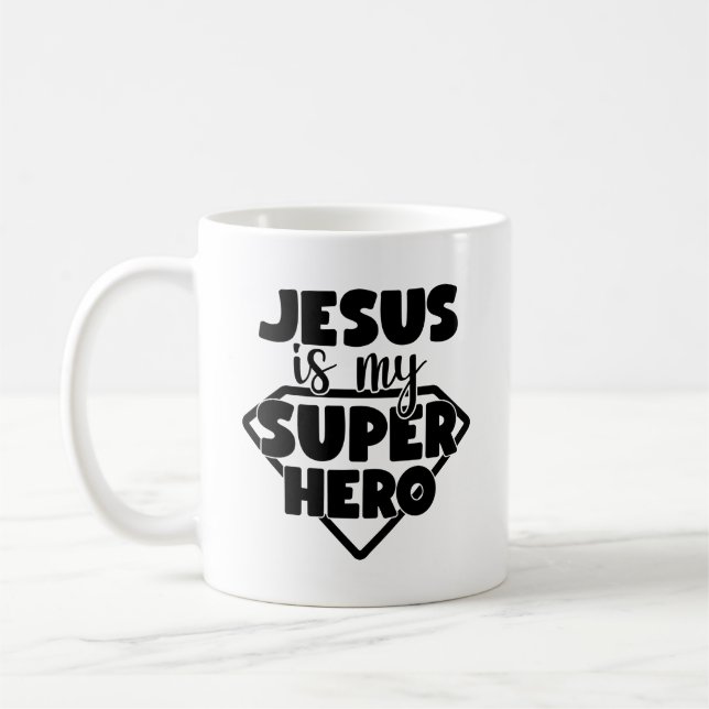 Jesus är min Hero-kaffe Mugg (Vänster)