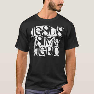 Jesus är min hjältesvartT-tröja Tee Shirt