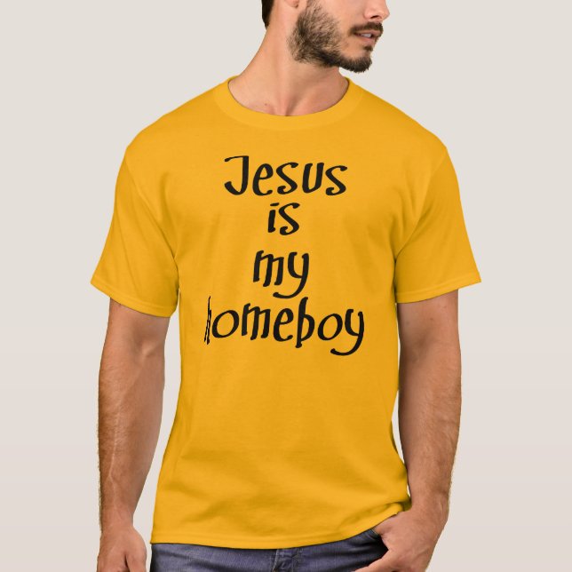Jesus är min homeboy (svarten) tee (Framsida)
