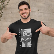 JESUS ÄR MIN KLIPPA Isometrisk Kristet T-Shirt