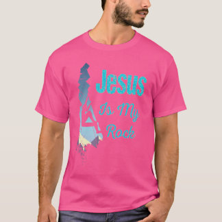 Jesus Är Min Klippa Kristna Klippklättrare Boulder T Shirt