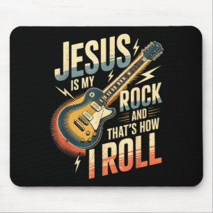 Jesus Är Min Klippa Och Det Är Så Jag Rullar Krist Musmatta