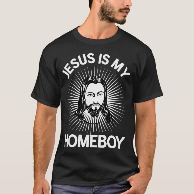 Jesus Är Min Kompis Rolig Kristet Bibel T Tröja  (Framsida)
