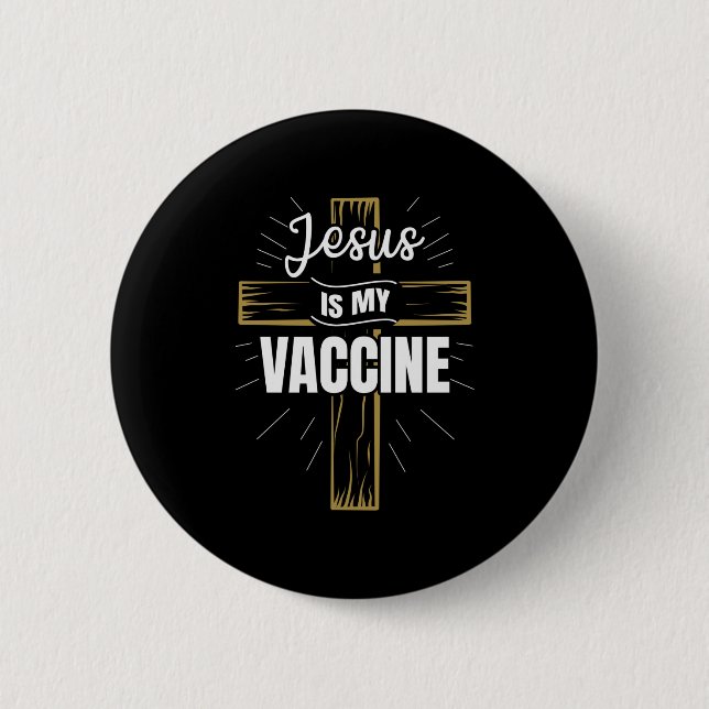 Jesus är min kristna tro på vaccinet knapp (Framsida)