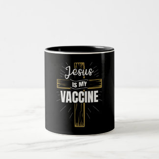 Jesus är min kristna tro på vaccinet Två-Tonad mugg