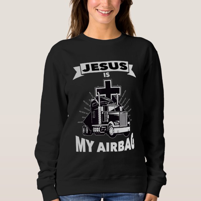 Jesus är min krockkudde Christian Kor Lastbil som  T Shirt (Framsida)