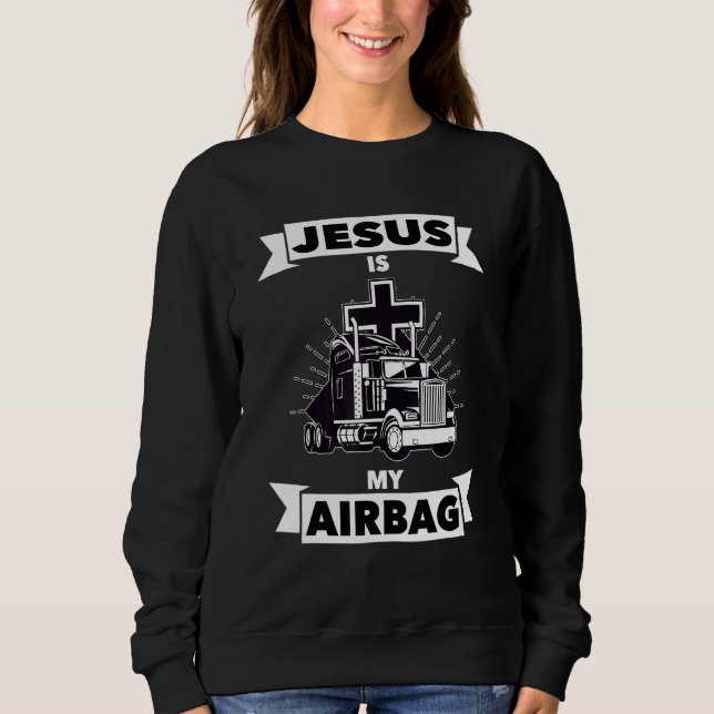 Jesus är min krockkudde Christian Kor Lastbil som  T Shirt (Framsida)