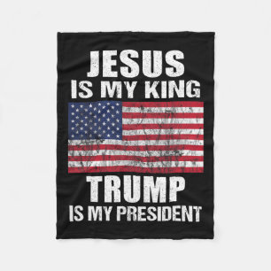 Jesus är min Kung-trast är min president Fleecefilt