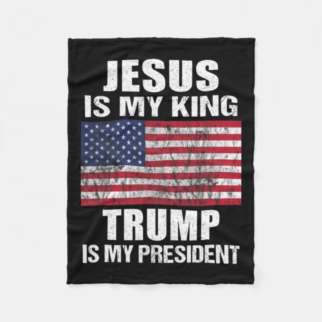 Jesus är min Kung-trast är min president Fleecefilt (Framsidan)