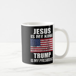 Jesus är min Kung-trast är min president Kaffemugg