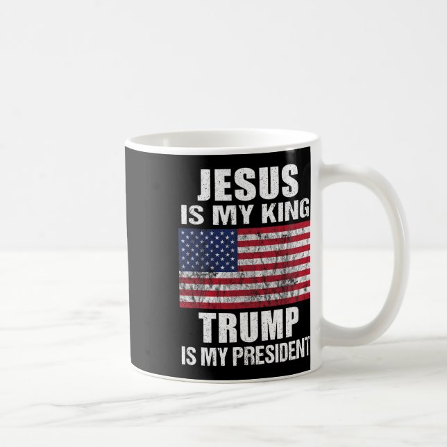 Jesus är min Kung-trast är min president Kaffemugg (Höger)