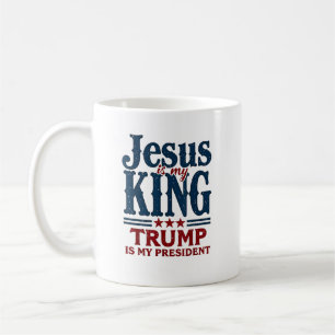 Jesus är min Kung-trast är min president Kaffemugg