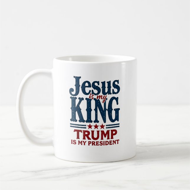 Jesus är min Kung-trast är min president Kaffemugg (Vänster)