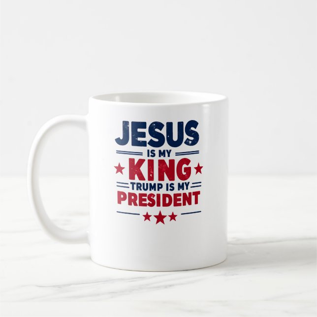 Jesus är min Kung-trast är min president Kaffemugg (Vänster)