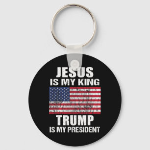 Jesus är min Kung-trast är min president Nyckelring
