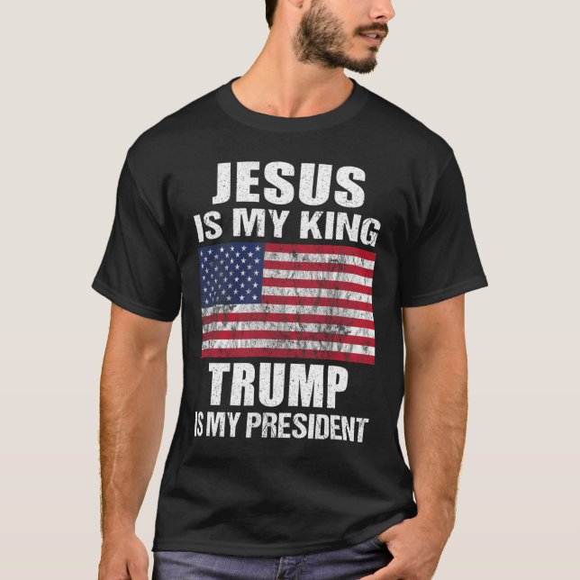 Jesus är min Kung-trast är min president T Shirt (Framsida)