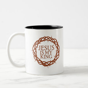 Jesus är Min Kung Två-Tonad Mugg