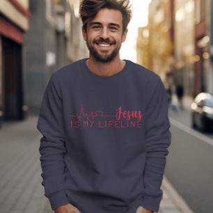 JESUS ÄR MIN LIFELINE LÅNG ÄRMAD TRÖJA