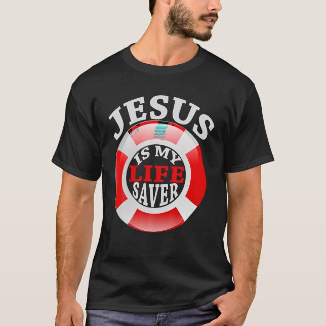 Jesus är min livräddare Christian Shirt för kvinno T Shirt (Framsida)