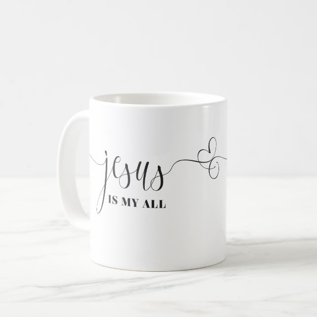 Jesus är min Mugg, 11 oz. Kaffemugg (Framsida vänster)