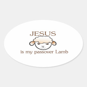Jesus är min passerande Lamb Ovalt Klistermärke