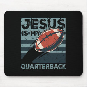 Jesus Är Min Quarterback Kristna Fotboll Boll Sp Musmatta