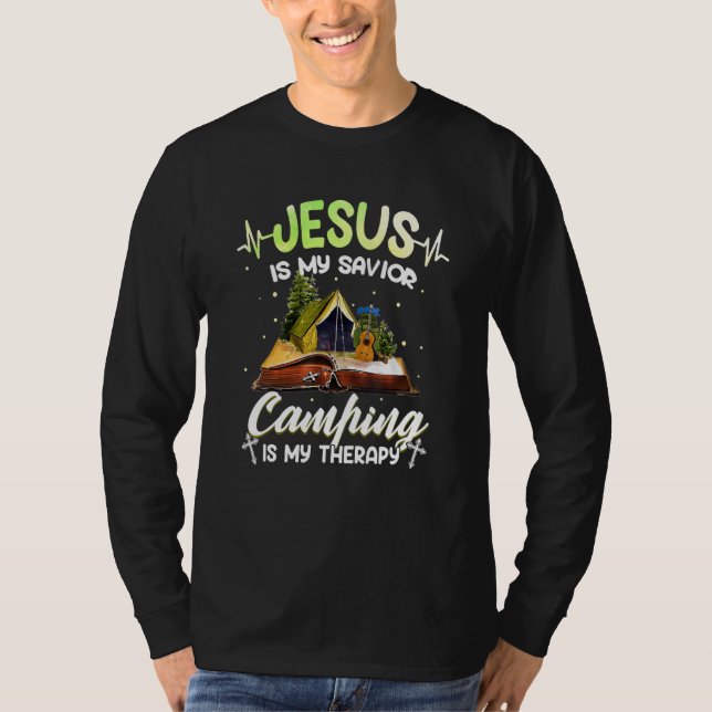 Jesus är min sajt-kampanj är min terapi t shirt (Framsida)