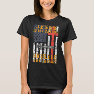 Jesus är min sajt Ukulele är min terapi Hoodie Lo T Shirt