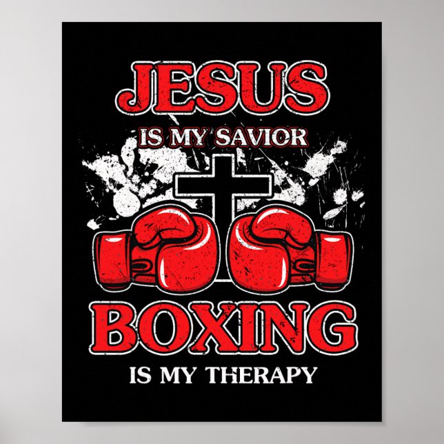 Jesus är min savior Boxing är min terapi Poster (Framsidan)