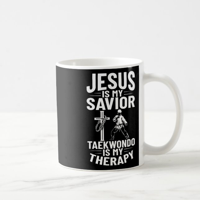 Jesus är min savior Christian Karate Taekwondo Fig Kaffemugg (Höger)