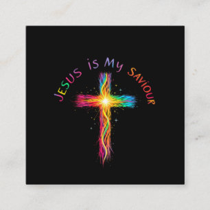 Jesus är min savior ett faithar påminnelse om Kärl Fyrkantigt Visitkort