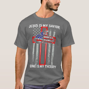 Jesus är min savior Riding är min terapi amerikans T Shirt