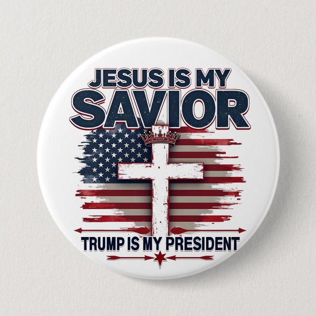 Jesus är min Savior Trump är Min president Knapp (Framsida)