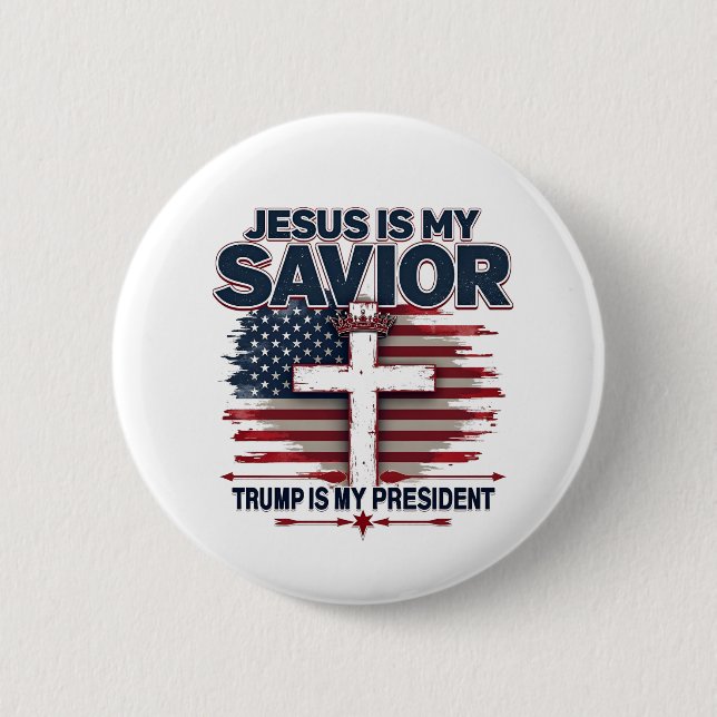 Jesus är min Savior Trump är Min president Knapp (Framsida)