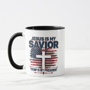 Jesus är min Savior Trump är Min president Mugg