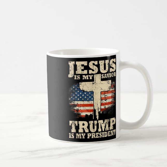 Jesus är min själ, är min president Trump? Kaffemugg (Höger)