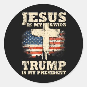 Jesus är min själ, är min president Trump? Runt Klistermärke