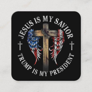 Jesus är min själ, min president 2024 USA Fyrkantigt Visitkort