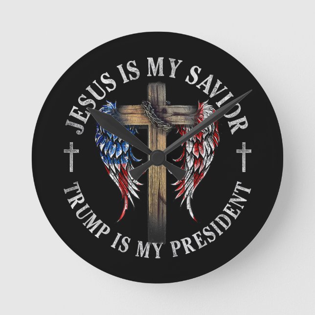 Jesus är min själ, min president 2024 USA Rund Klocka (Framsida)