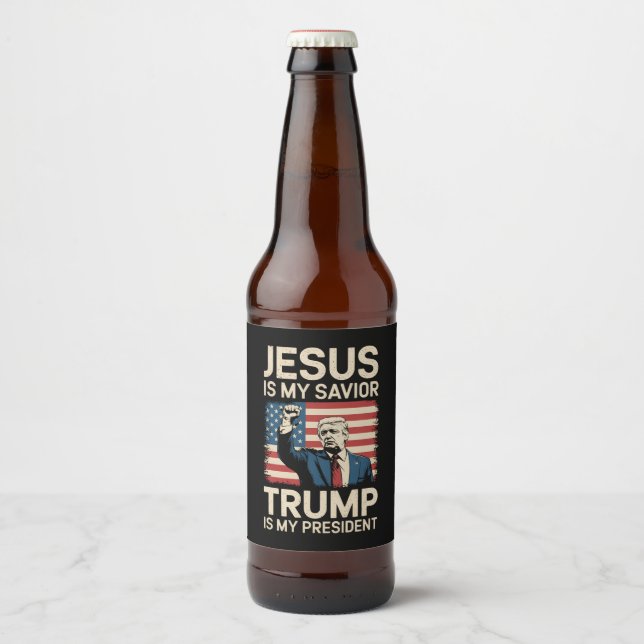 Jesus är min själ, min president 47 USA Ölflaska Etikett (Framsida)