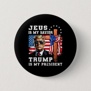 Jesus är min själ, min president USA flagga? Knapp