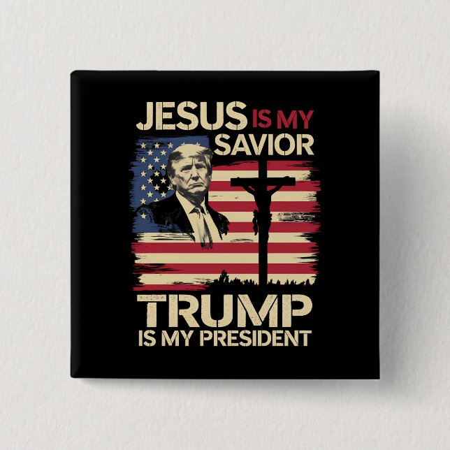 Jesus är min själ, min president USA flagga? Knapp (Framsida)