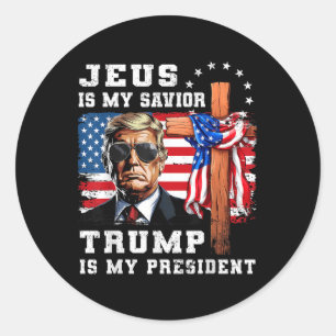 Jesus är min själ, min president USA flagga? Runt Klistermärke