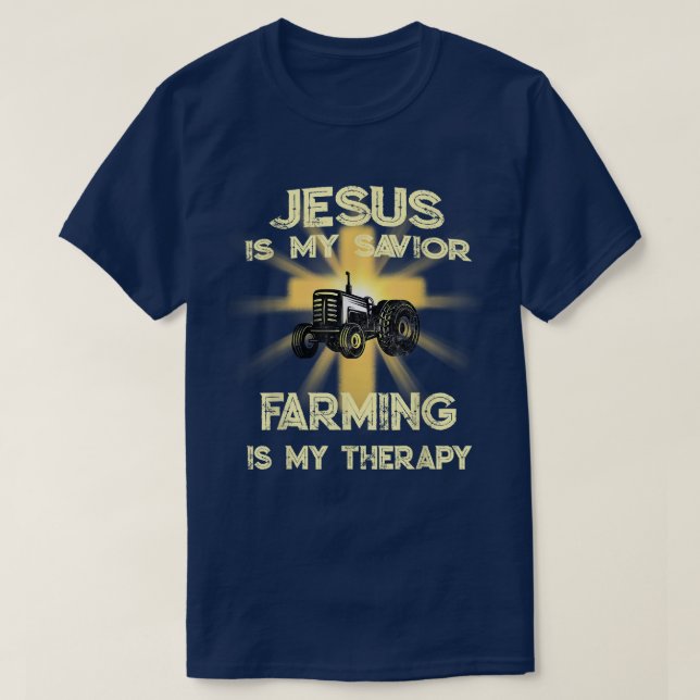 Jesus är min sjöräddningsuppfödning är min terapeu t shirt (Design framsida)
