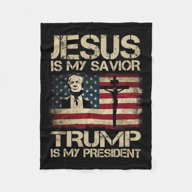 Jesus är min sjungande trump är min president Trum Fleecefilt (Framsidan)