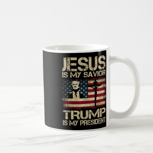 Jesus är min sjungande trump är min president Trum Kaffemugg (Höger)