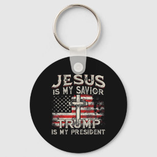 Jesus är min sjungande trump är min president Trum Nyckelring